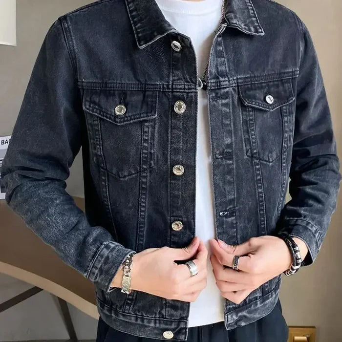 Jaqueta Jeans Masculina Bonzzano BZ160 com botões metálicos exclusivos.