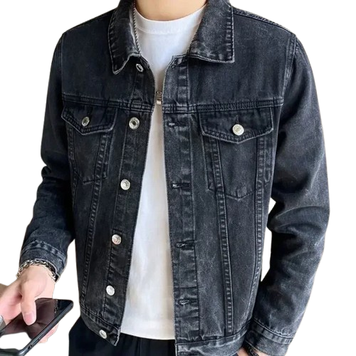 Jaqueta Jeans Masculina Bonzzano BZ160 com botões metálicos exclusivos.