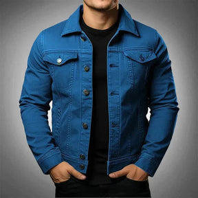 Jaqueta Jeans Masculina Slim Bonzzano BZ073 em jeans premium azul