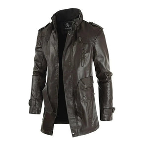 Jaqueta Masculina Bonzzano BZ165 em couro genuíno e poliéster premium.