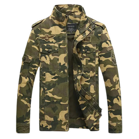 Jaqueta Masculina Camuflada Bonzzano BZ151 com estampa moderna e forro acolchoado.