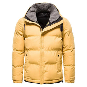 Jaqueta masculina puffer Bonzzano BZ118 com forro de lã e capuz