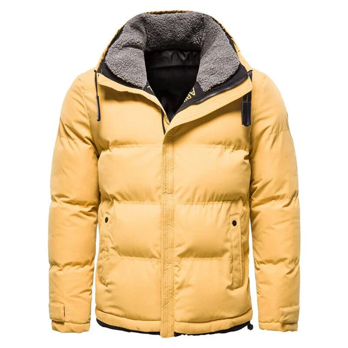 Jaqueta masculina puffer Bonzzano BZ118 com forro de lã e capuz