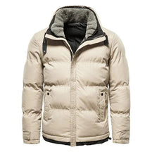 Jaqueta masculina puffer Bonzzano BZ118 com forro de lã e capuz