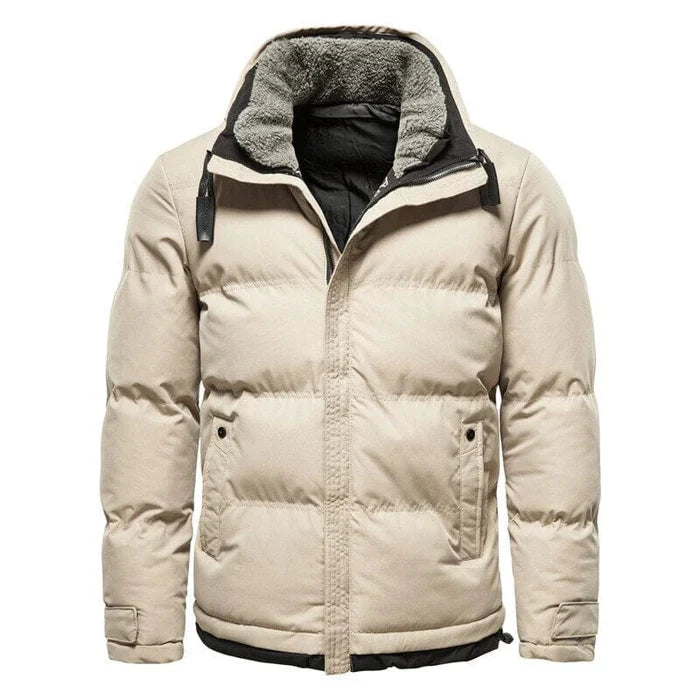 Jaqueta masculina puffer Bonzzano BZ118 com forro de lã e capuz