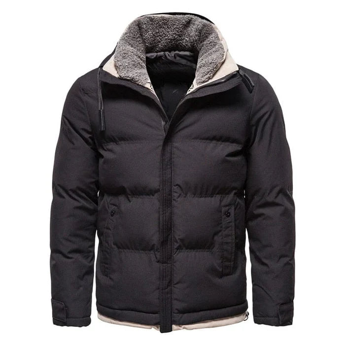 Jaqueta masculina puffer Bonzzano BZ118 com forro de lã e capuz