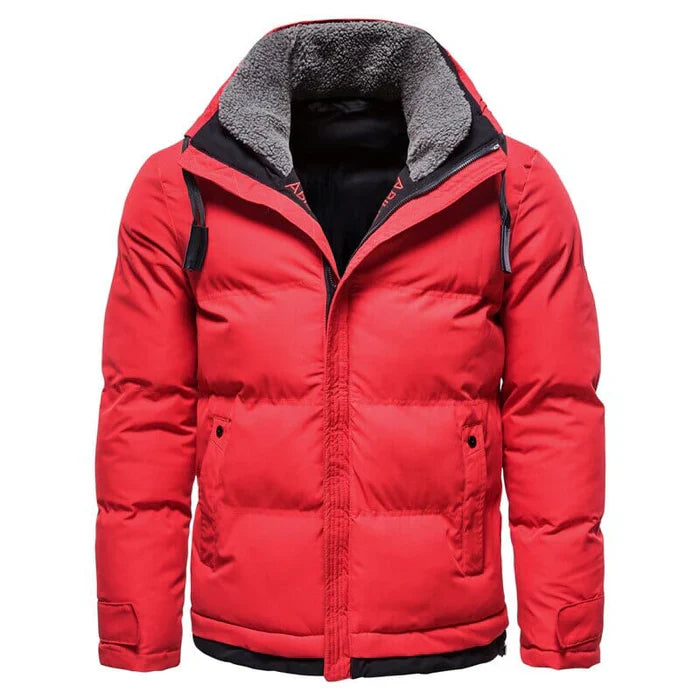 Jaqueta masculina puffer Bonzzano BZ118 com forro de lã e capuz