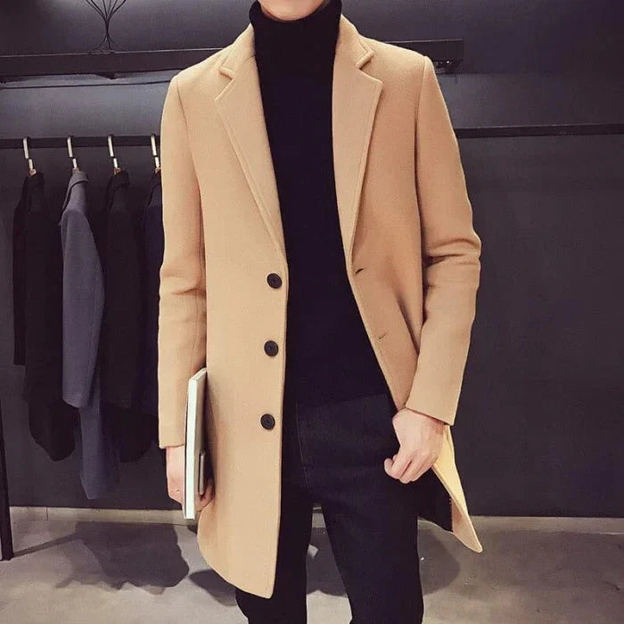 Sobretudo Masculino Bonzzano BZ231 em lã e algodão, ideal para o frio.