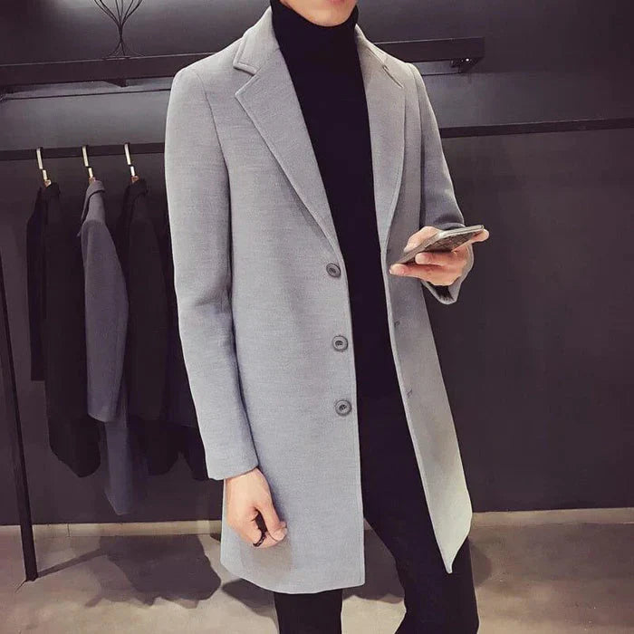 Sobretudo Masculino Bonzzano BZ231 em lã e algodão, ideal para o frio.