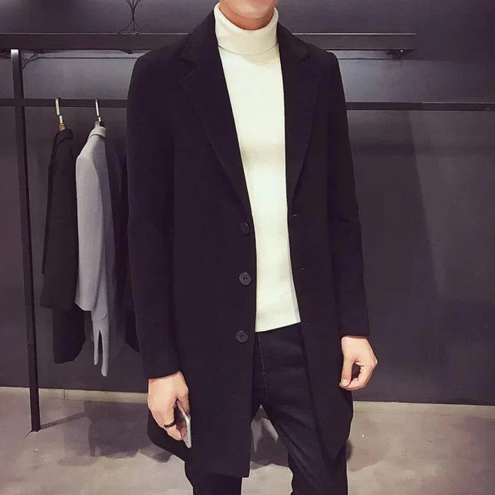 Sobretudo Masculino Bonzzano BZ231 em lã e algodão, ideal para o frio.
