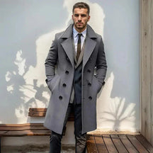 Sobretudo Masculino Longo Bonzzano BZ240 em lã e algodão com design elegante.