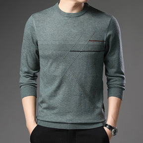 Suéter Masculino Bonzzano BZ186 em algodão, com gola redonda e mangas longas.
