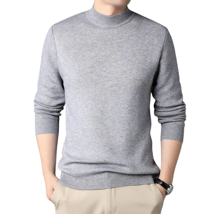 Suéter Masculino Bonzzano BZ180 em lã com gola alta, elegante e confortável.