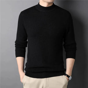 Suéter Masculino Bonzzano BZ180 em lã com gola alta, elegante e confortável.