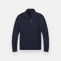 Suéter Masculino Bonzzano BZ018 em tricot premium com meio zíper