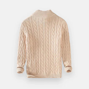 Suéter Masculino Bonzzano BZ018 em tricot premium com meio zíper