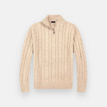 Suéter Masculino Bonzzano BZ018 em tricot premium com meio zíper