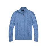 Suéter Masculino Bonzzano BZ018 em tricot premium com meio zíper