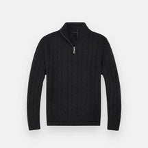 Suéter Masculino Bonzzano BZ018 em tricot premium com meio zíper