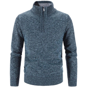Suéter Masculino Bonzzano BZ181 com gola alta e meio zíper.